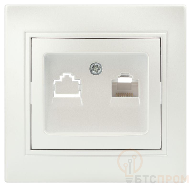 Розетка компьютерная 1-м СП Plano 1-303-06 RJ45 IP20 перламутр Intro Б0053987 фото в каталоге от BTSprom.by  Розетка компьютерная 1-м СП Plano 1-303-06 RJ45 IP20 перламутр Intro Б0053987 фото в каталоге от BTSprom.by