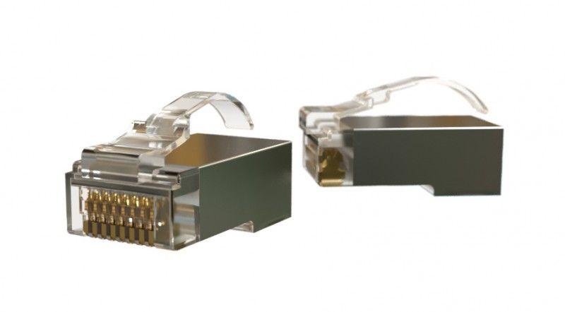 разъем легкой оконцовки rj-45 (8p8c) под витую пару язычек arch кат. 6 (50микродюймов) экранир. универс. (для ож и мж кабеля) plez-8p8c-ua-c6-sh-100 (уп.100шт) hyperline 445732 от BTSprom.by