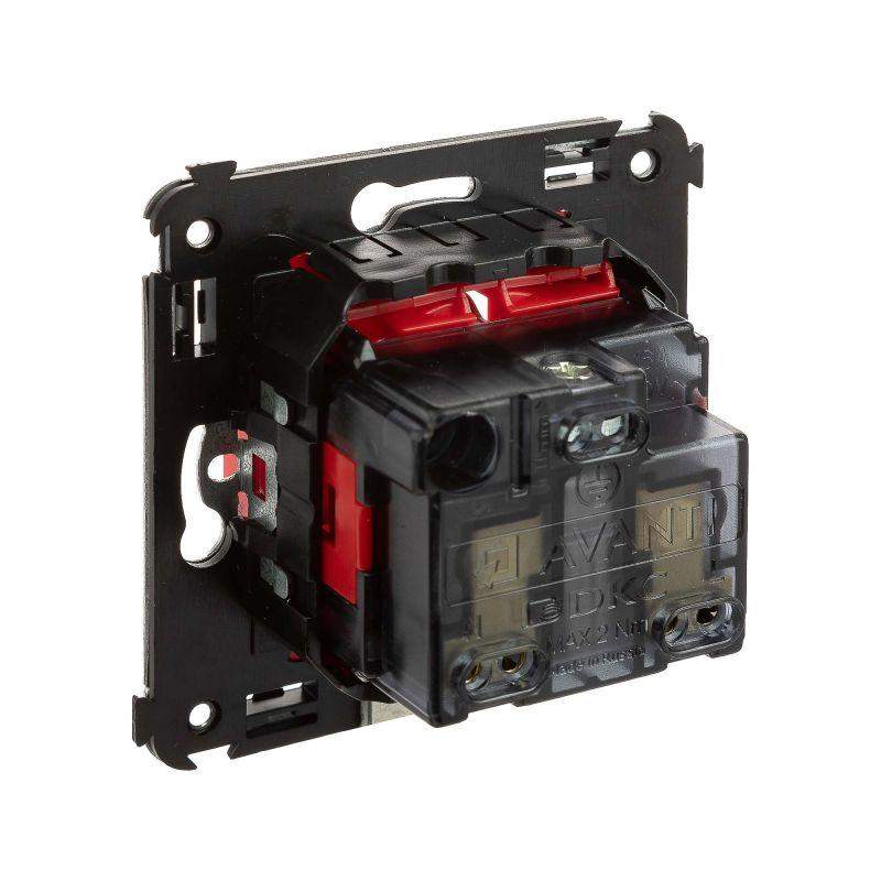  Розетка 1-м СП 2мод. Avanti "Красный квадрат" 16А IP20 2P+E защ. шторки красн. DKC 4401003 фото в каталоге от BTSprom.by