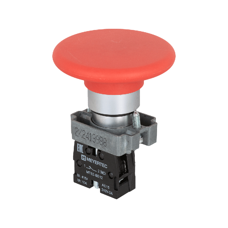 кнопка грибовидная без фиксации 1nc красн. o60мм мет. mtb2-brz124 овен 58176 от BTSprom.by