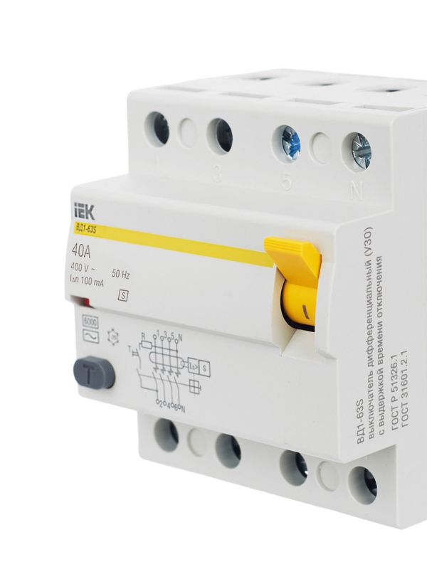  Выключатель дифференциального тока (УЗО) 4п 40А 100мА тип ACS ВД1-63S KARAT IEK MDV12-4-040-100 фото в каталоге от BTSprom.by