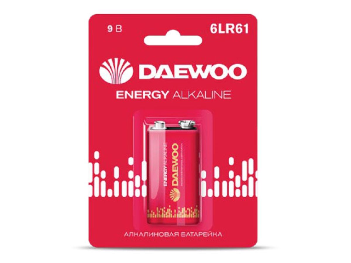 батарейка 6lr61 9v alkaline bl-1шт daewoo energy 5029729 от BTSprom.by
