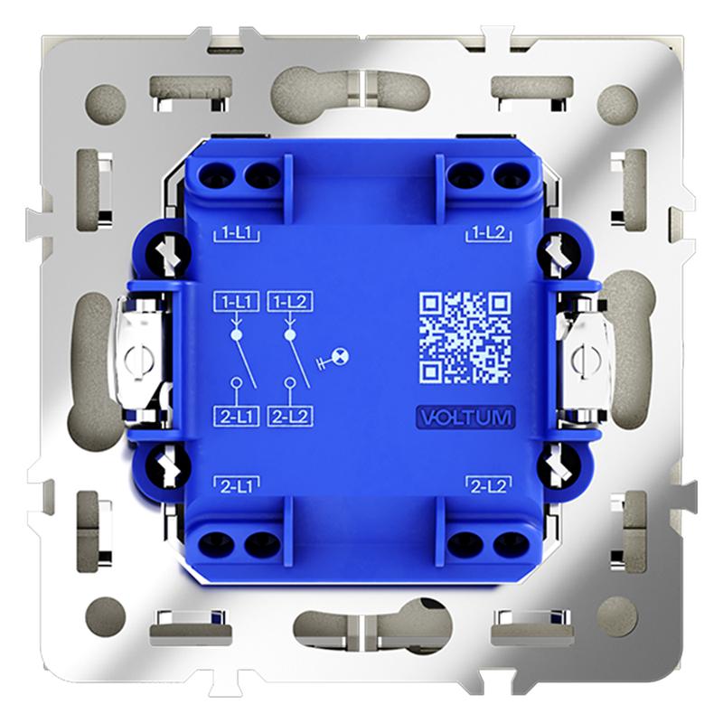  Выключатель 2-кл. СП S70 10А с подсветкой механизм сталь Voltum VLS020205 фото в каталоге от BTSprom.by