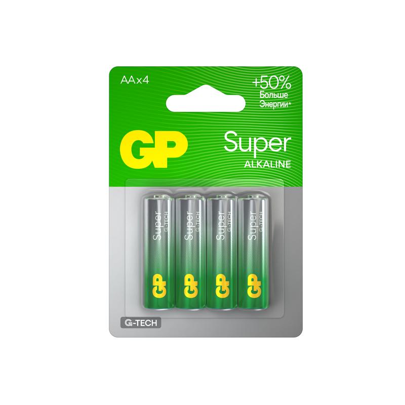 элемент питания алкалиновый aa/lr6 1.5в super alkaline g-tech (блист.4шт) gp 1222 от BTSprom.by