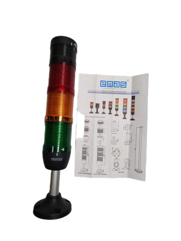  Колонна сигнальная 50мм зуммер 24В стробоскоп FLESH красн./зел./желт. EMAS IK53F024ZM03 фото в каталоге от BTSprom.by