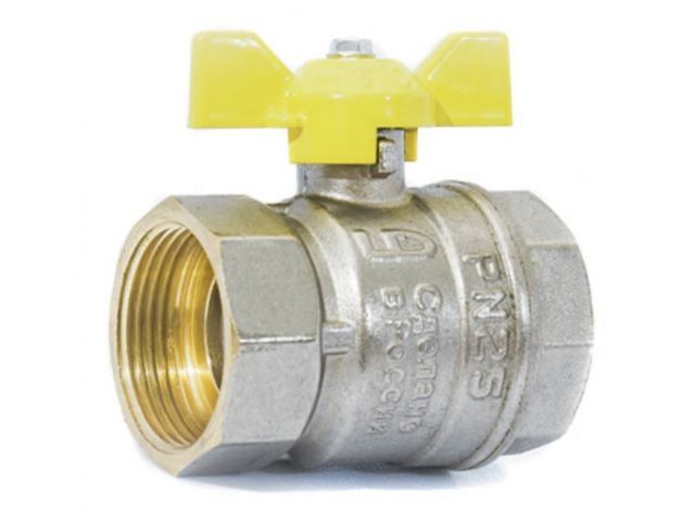 кран шаровый 1" вн.-вн. бабочка (газ) pn40, ld ld.47.350.25 от BTSprom.by