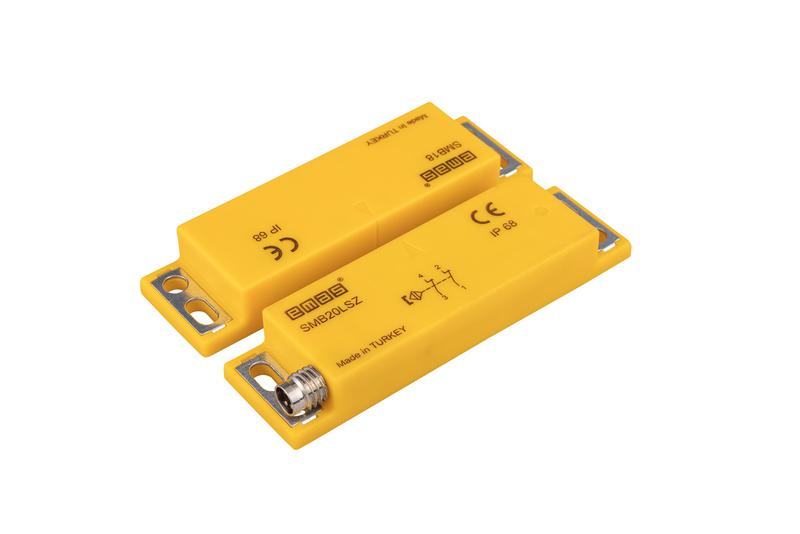 датчик магнитный (2нз) разъем m8х4 (расст. сраб. 8мм) левый выход ip68 emas smb20lsz-b18 от BTSprom.by