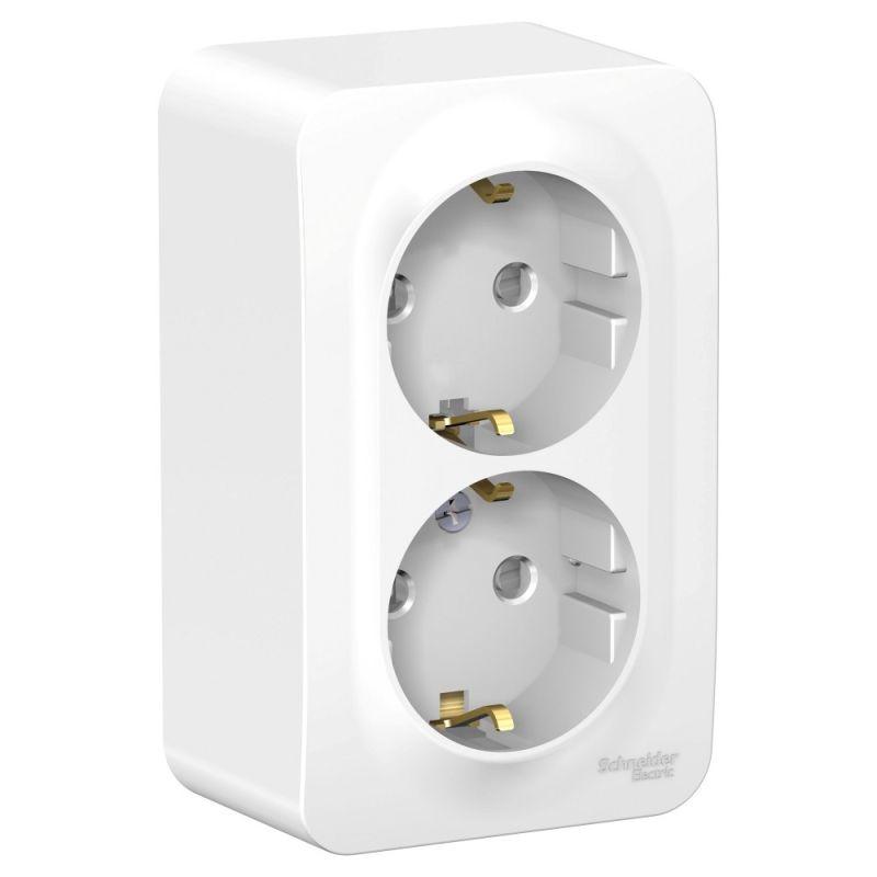 розетка 2-м оп blanca 16а ip20 250в с заземл. защ. шторки бел. se blnra011201 от BTSprom.by