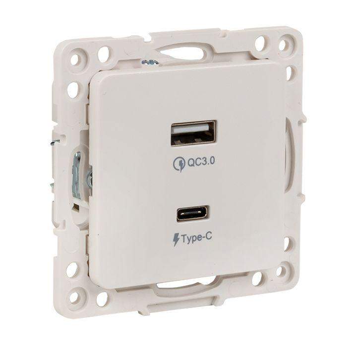 розетка usb 2-м стокгольм тип a+c механизм бел. proxima ekf eyr-2usb-type-c от BTSprom.by