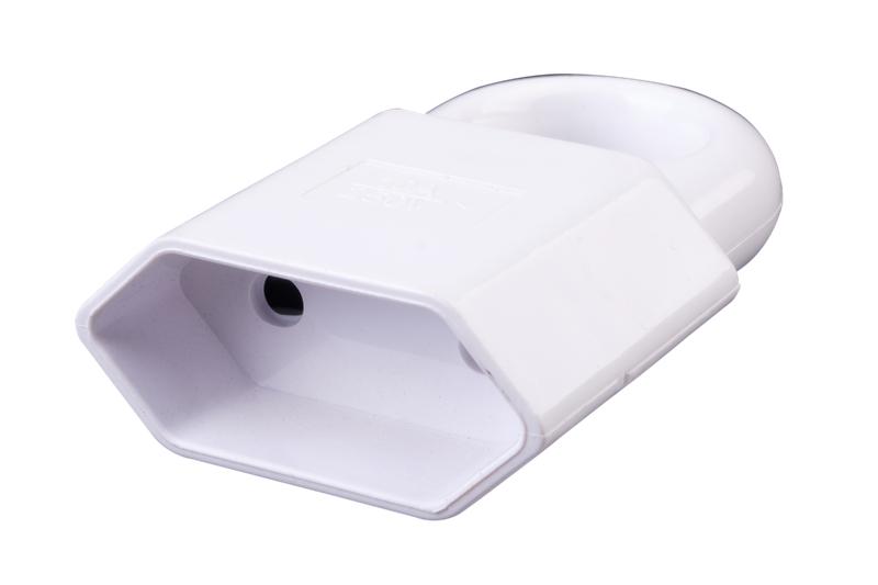  Розетка кабельная пластик прямая (под евровилку) б/з с кольцом 10А 250В IP20 бел. Duwi 30460 9 фото в каталоге от BTSprom.by