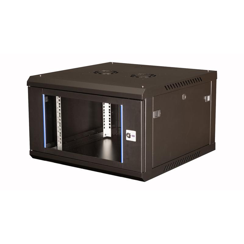 шкаф телекоммуникационный настен. 19дюйм 6u 368х600х600мм дверь стекло черн. datarex dr-631101 от BTSprom.by