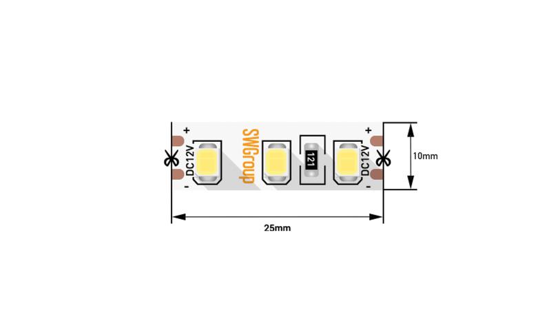 лента светодиодная стандарт 2835 120led/м 12вт/м 12в ip20 со скотчем 3м холод. бел. (уп.5м) swg standard 00-00009238 от BTSprom.by