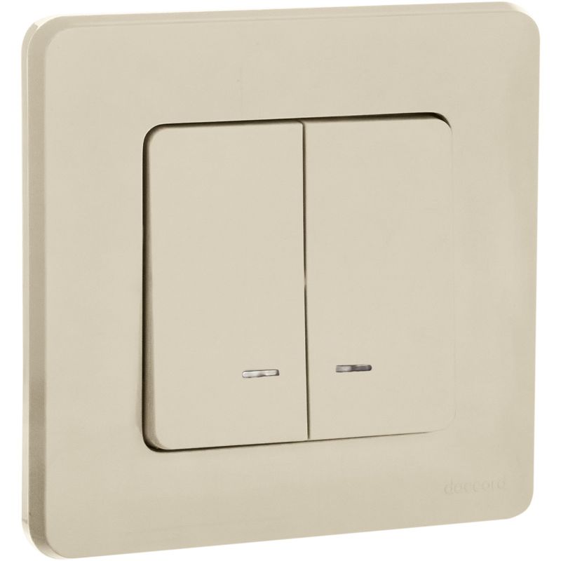  Выключатель 2-кл. Inspiria 10А IP20 250В 10AX с подсветкой/индикацией механизм сл. кость IEK 673631 фото в каталоге от BTSprom.by