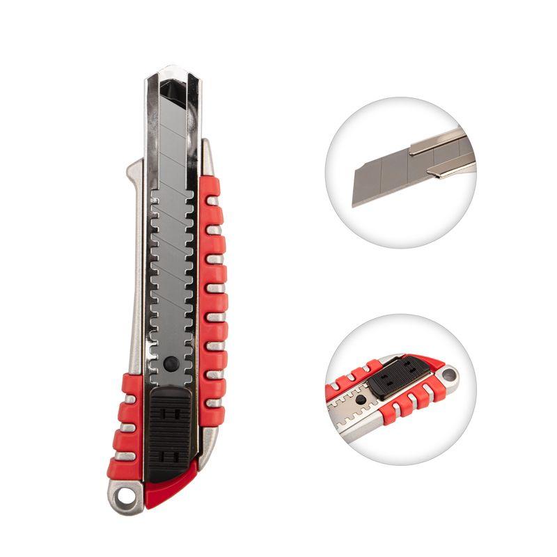  Нож с сегмент. лезвием 18мм метал. обрезинен. корпус REXANT 12-4900 фото в каталоге от BTSprom.by