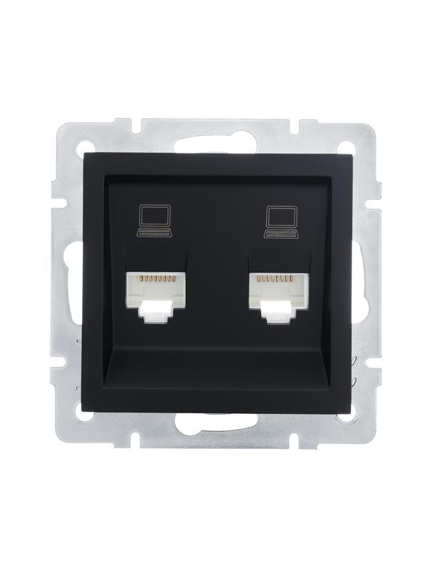 розетка компьютерная 2-м сп vesna механизм черн. бархат lezard 742-4288-141 от BTSprom.by