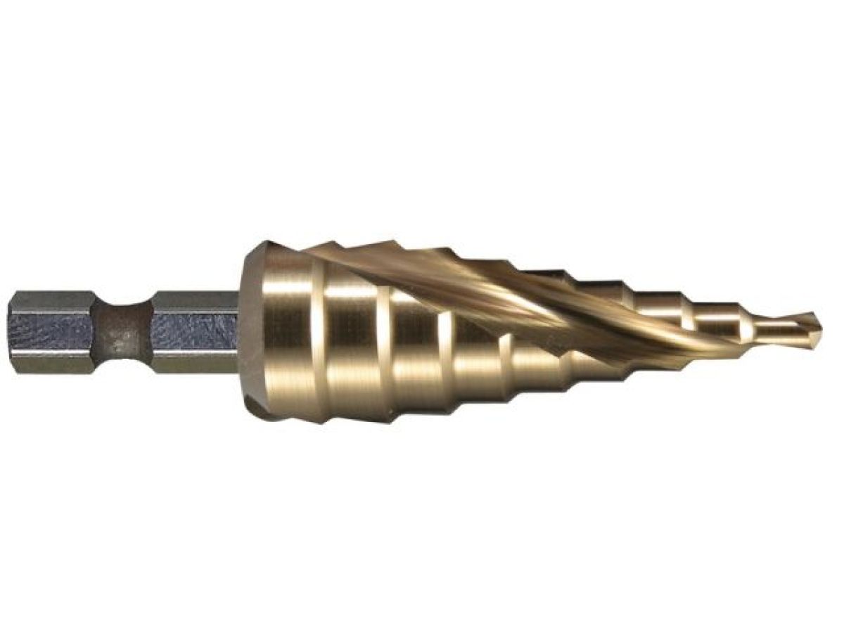 сверло ступенчатое hss-tin с коническим желобком, 4-12, хв 6-ти гран (makita) d-40179 от BTSprom.by