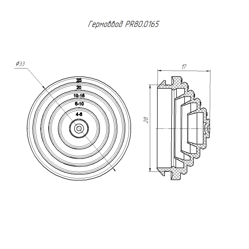  Гермоввод d25 оранж. (уп.10шт) Промрукав PR80.0165 фото в каталоге от BTSprom.by