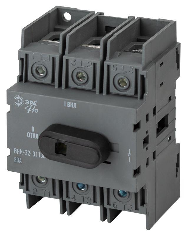 выключатель-разъединитель внк-32-31130 pro mvr20-3-080e 3п 80а с установленной фронтальной рукояткой управления эраа б0054007 от BTSprom.by