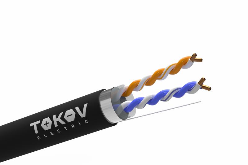 кабель витая пара f/utp 2х2х24awg кат.5e pe outdoor 305м (м) tokov electric tke-c05-f22-5e-305-od от BTSprom.by
