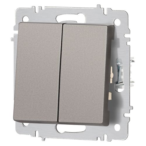  Выключатель 2-кл. СП Accent 6-104-09 10А IP20 250В AL/CU титан Intro Б0063499 фото в каталоге от BTSprom.by