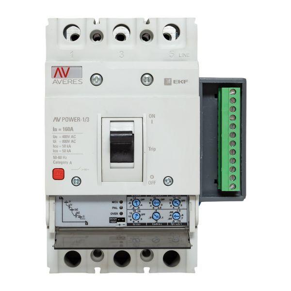  Выключатель автоматический 3п 160А 50кА AV POWER-1/3 ETU2.2 AVERES EKF mccb-13-160-2.2-av фото в каталоге от BTSprom.by