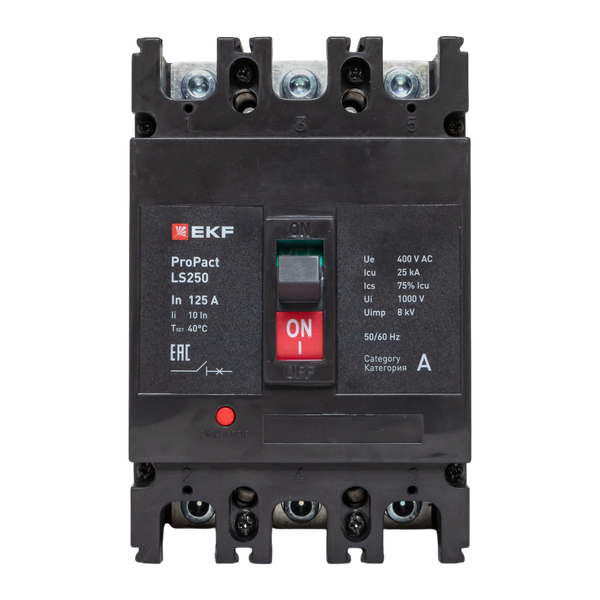  Выключатель автоматический 3п 125А 25кА LS250 ProPact EKF mccb-250-25-3-125-ls фото в каталоге от BTSprom.by