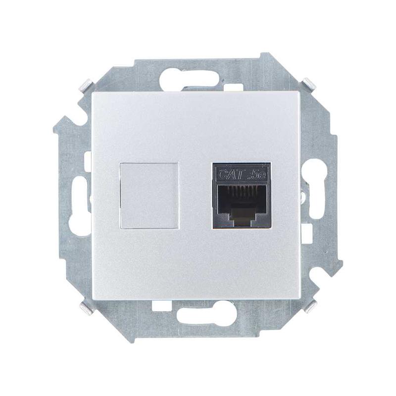 розетка компьютерная simon 15 rj45 кат.5e amp механизм алюм. simon 1591551-033 от BTSprom.by