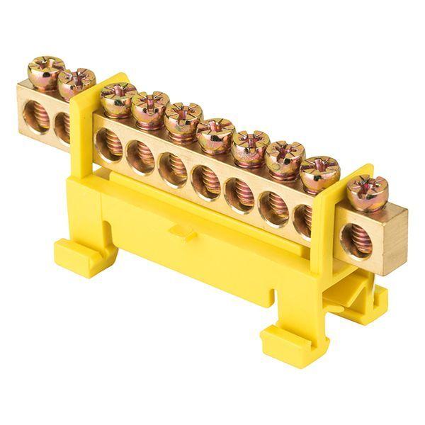 шина нулевая pe 6х9 10 отверстий желт. изолятор тип "стойка" на din-рейку латунь proxima ekf sn0-63-10-sy от BTSprom.by шина нулевая pe 6х9 10 отверстий желт. изолятор тип "стойка" на din-рейку латунь proxima ekf sn0-63-10-sy от BTSprom.by