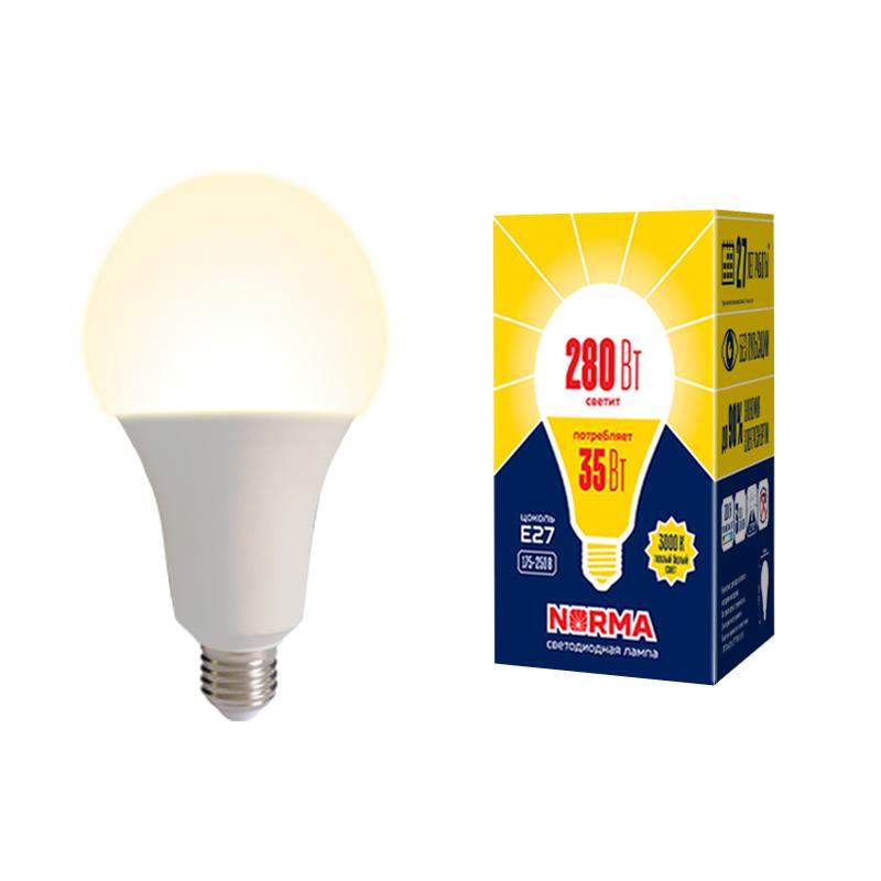 лампа светодиодная led-a95-35w/3000k/e27/fr/nr norma 35вт матовая 3000к тепл. бел. e27 (упак. картон) volpe ul-00005607 от BTSprom.by