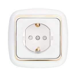 розетка 1-м сп 16а ip20 с заземл. защ. шторки бел. bylectrica рс16-268 от BTSprom.by