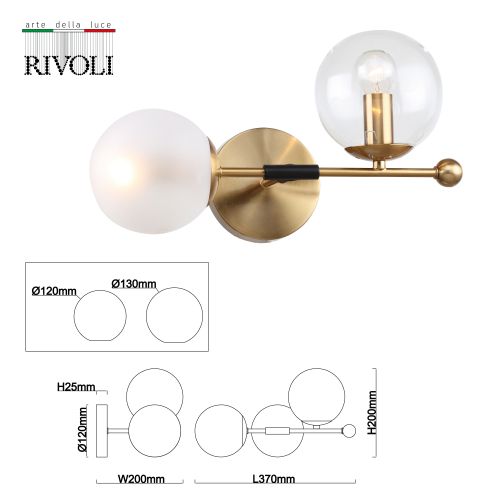  Бра Darlene 3145-402 настенный 2хE14 40Вт модерн Rivoli Б0055499 фото в каталоге от BTSprom.by