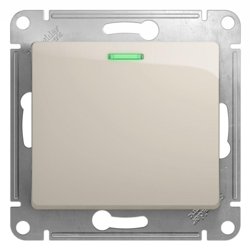 переключатель проходной 1-кл. сп glossa 10а ip20 (сх. 6а) 10ax с подсветкой механизм молочн. se gsl000963 от BTSprom.by