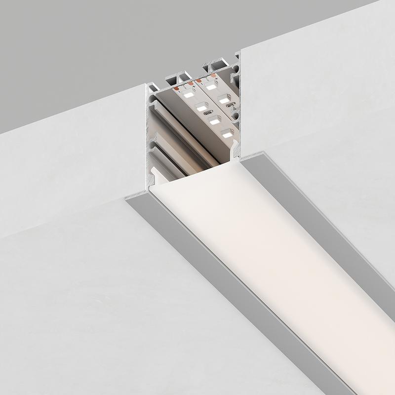 профиль алюминиевый cab255 51х35 встраиваемый "линии света" серебр. 2м (в компл 2 загл. 4 крепежа) feron 10363 от BTSprom.by