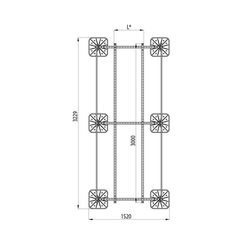  Конструкция опорная для установки оборудования TECHNORAPTOR FOOT 1200х3000 тип 1 HD КМ TR0222 фото в каталоге от BTSprom.by