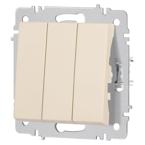  Выключатель 3-кл. СП Accent 6-106-02 10А IP20 250В AL/CU сл.кость Intro Б0063534 фото в каталоге от BTSprom.by