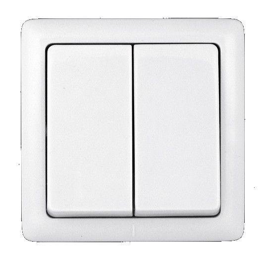  Выключатель 2-кл. ОП Хит 6А IP20 250В с изолир. пластиной бел. SE VA56-232I-B фото в каталоге от BTSprom.by