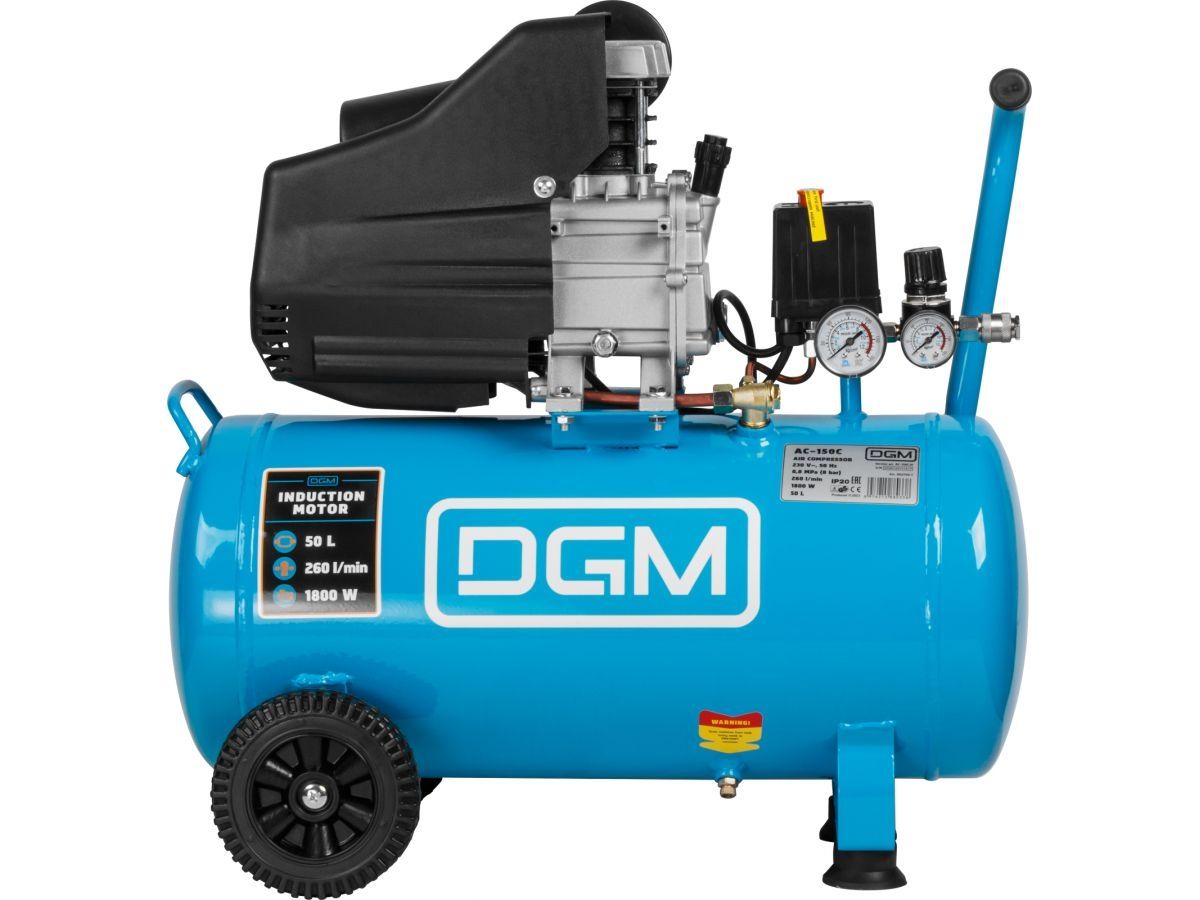  Компрессор DGM AC-150C коаксиальный (260 л/мин, 8 атм, коаксиальный, масляный, ресив. 50 л, 230 В, 1.8 кВт) DG2720-1 фото в каталоге от BTSprom.by