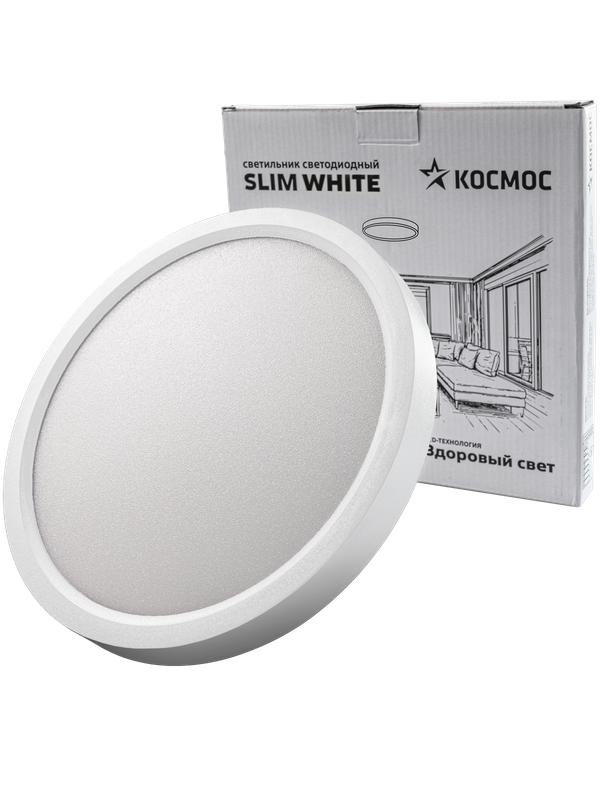 светильник светодиодный slim white 24вт 6500к ip40 1660лм 230в 230х25мм космос kslim24w_w6500k от BTSprom.by