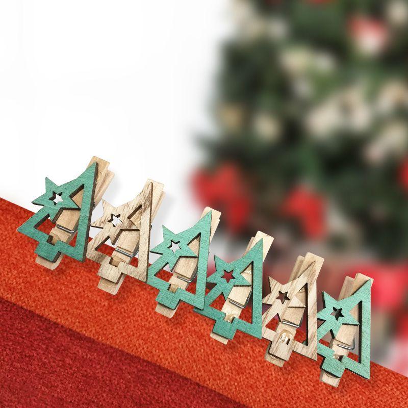  Прищепка деревянная "Новогодняя ель" 14.5х4.5х1.6см IP20 (уп.6шт) Neon-Night 504-031 фото в каталоге от BTSprom.by