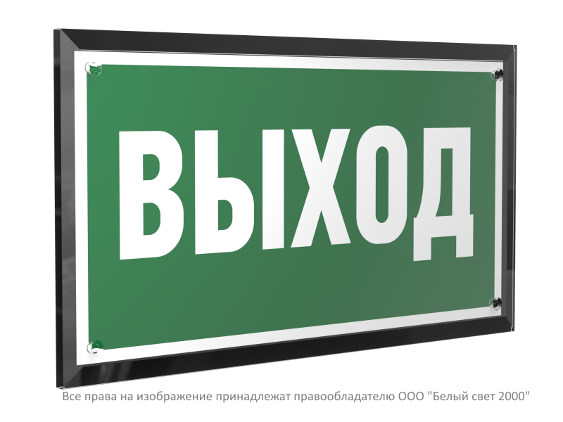 знак безопасности pt-32178-black.e22 "выход " белый свет a32233 от BTSprom.by