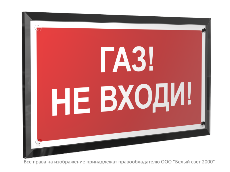 знак безопасности pt-32178-black.f23 "газ-не входи " белый свет a32649 от BTSprom.by