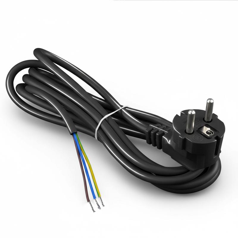 шнур сетевой с вилкой 3м с заземл. 10а пвс 3х1 черн. domtok 2781 от BTSprom.by