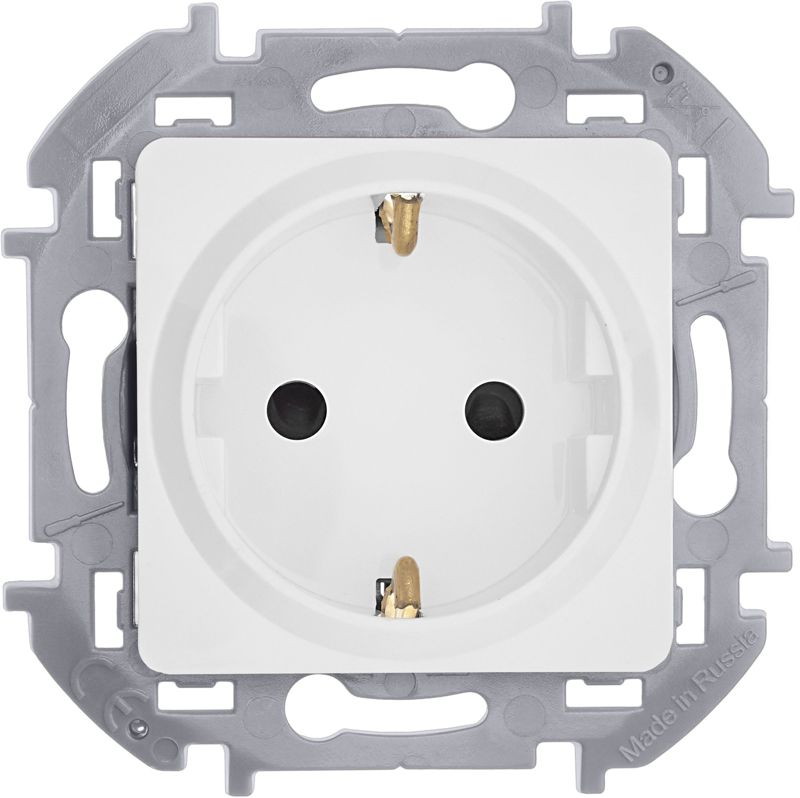  Розетка 1-м СП Inspiria 16А IP20 250В 2P+E защ. шторки немецк. стандарт механизм бел. IEK 673730 фото в каталоге от BTSprom.by