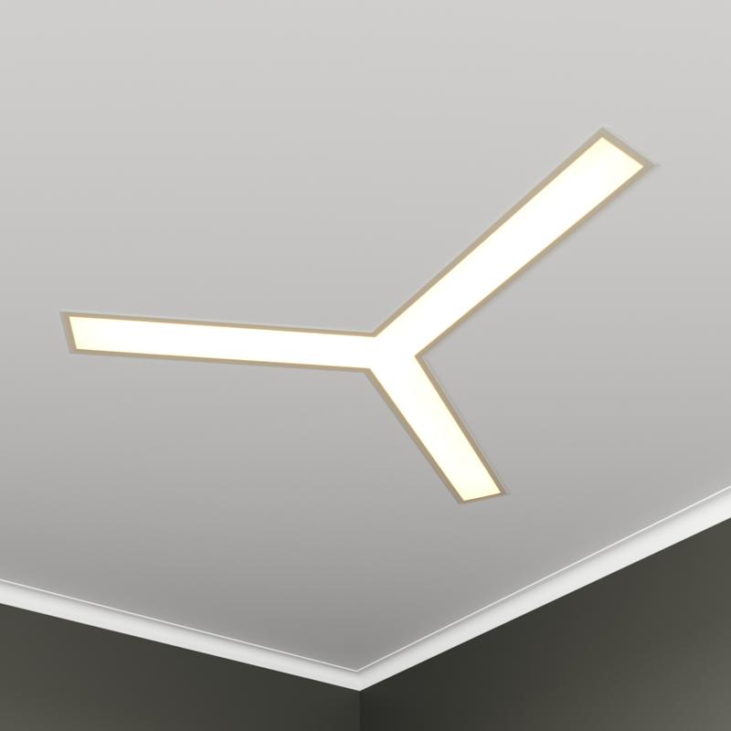 светильник светодиодный rve-lbx-trinity-1630-v 74вт 4000к 1630х1416х100мм s80мм трехлучевой крест встраив. бел. rvelektro rve00003037 от BTSprom.by