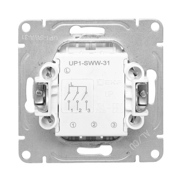  Выключатель 3-кл. СП Эпика механизм алюм. EKF UP1-SWA-31 фото в каталоге от BTSprom.by