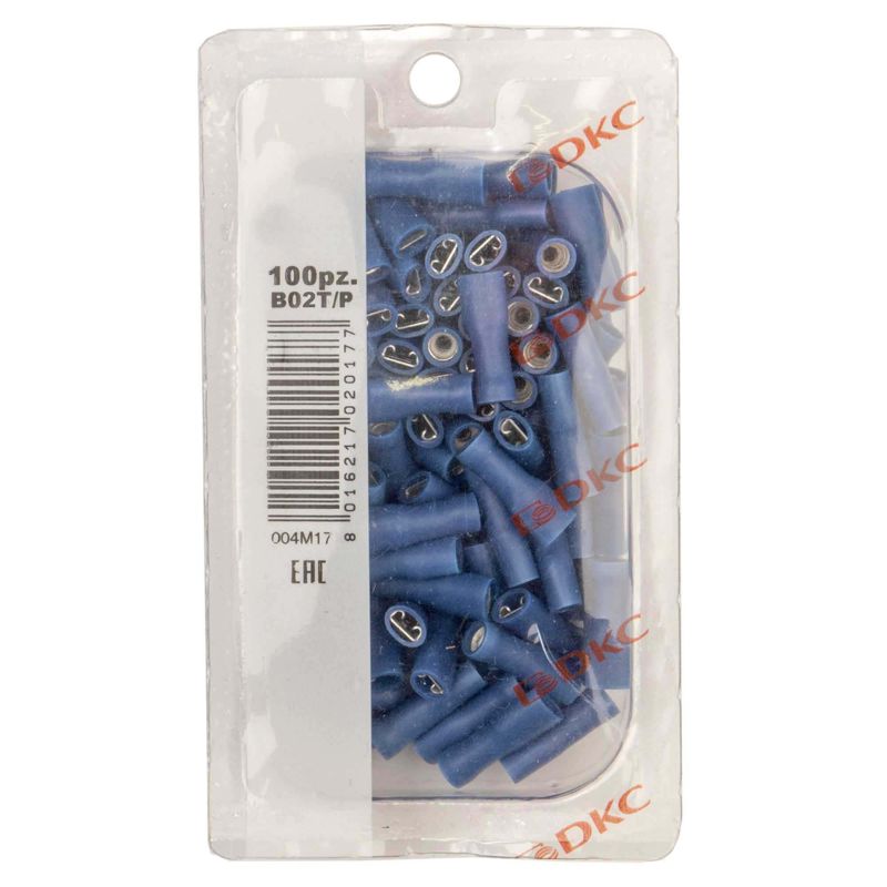  Наконечник изол. "розетка" 1.5-2.5кв.мм A=6.3х0.8мм син. (уп.100шт) DKC 2B02TP фото в каталоге от BTSprom.by