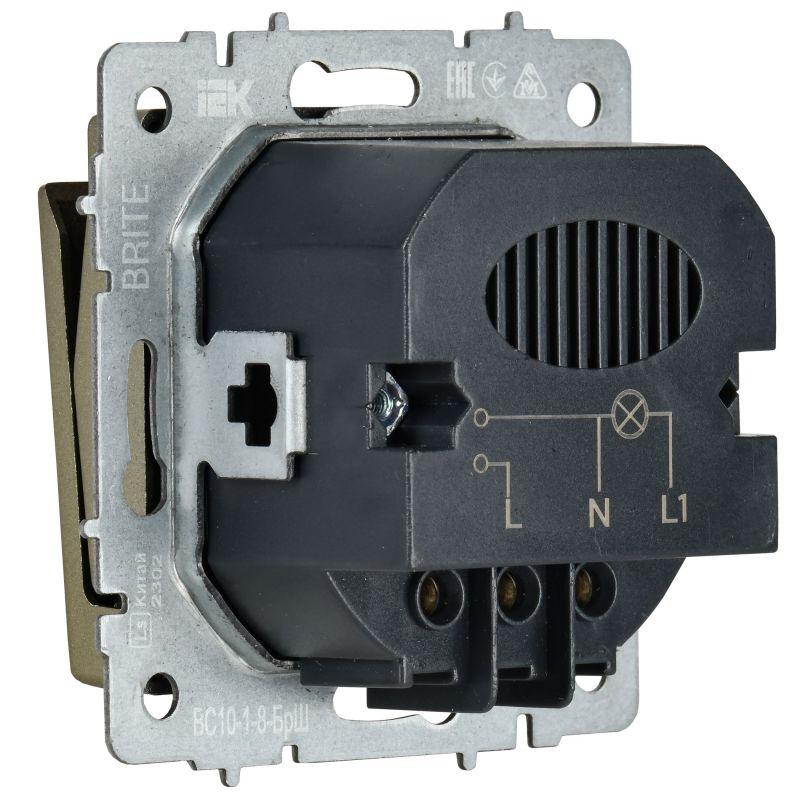  Выключатель карточный BRITE 30А ВС10-1-8-БрШ механизм шампань IEK BR-V11-0-10-K37 фото в каталоге от BTSprom.by