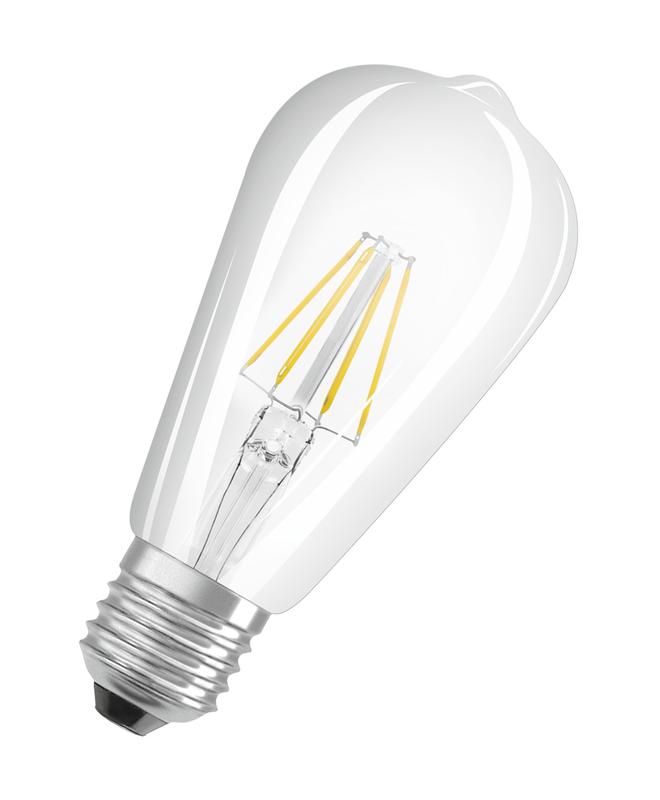 лампа светодиодная филаментная lsspedis60 5.8w/940 230v fil 5.8вт 4000к нейтр. бел. e27 730лм st64 угол пучка 300град. 220-240в диммир. (замена 60вт) прозр. стекло osram 4058075603059 от BTSprom.by