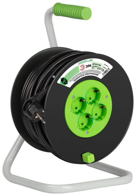 удлинитель на пластик. катушке 4х40м с заземл. kat-3x1.5-40m greenline пвс 3х1.5 эра б0065132 от BTSprom.by