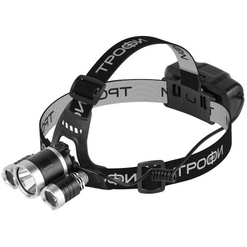 фонарь светодиодный налобный ga-106 аккумуляторный 4 режима трехламповый high power headla трофи б0069573 от BTSprom.by